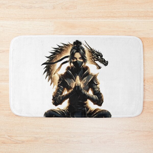 Item preview, Epic Spiritual Ninja  Warrior Design – Dragon Spirit Summoning Meditation Pose designed and sold by Lag-Threads.