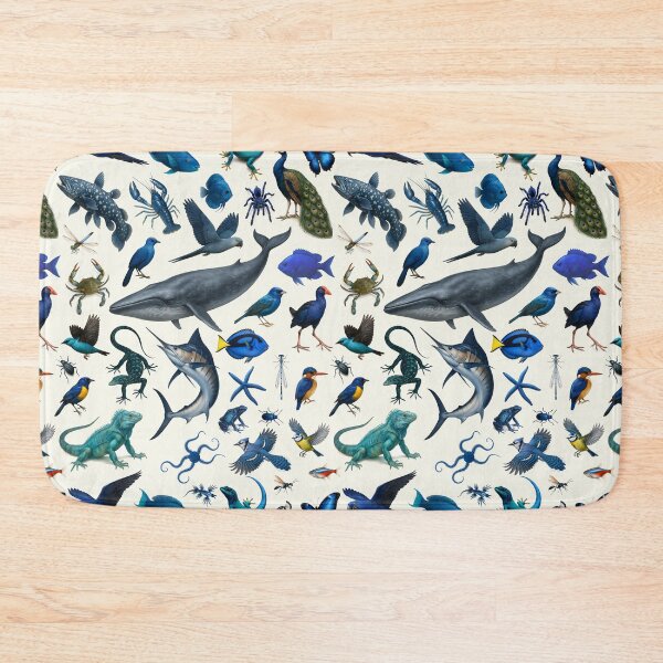 Item preview, Wild World in Blue Retro Illustration Wildlife Chart designed and sold by kakarikihill.