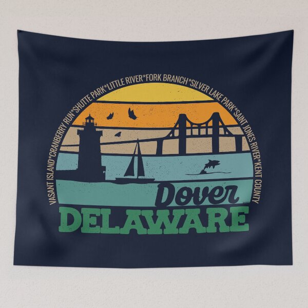 Item preview, Dover Delaware Retro Sunset Local Pride Logo  designed and sold by CRHPOD20.