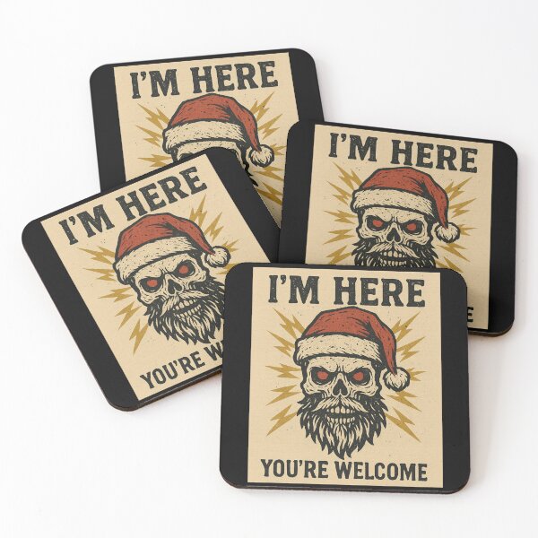 Item preview, I'm Here You're Welcome Funny Santa Skull designed and sold by ENEOTE25.
