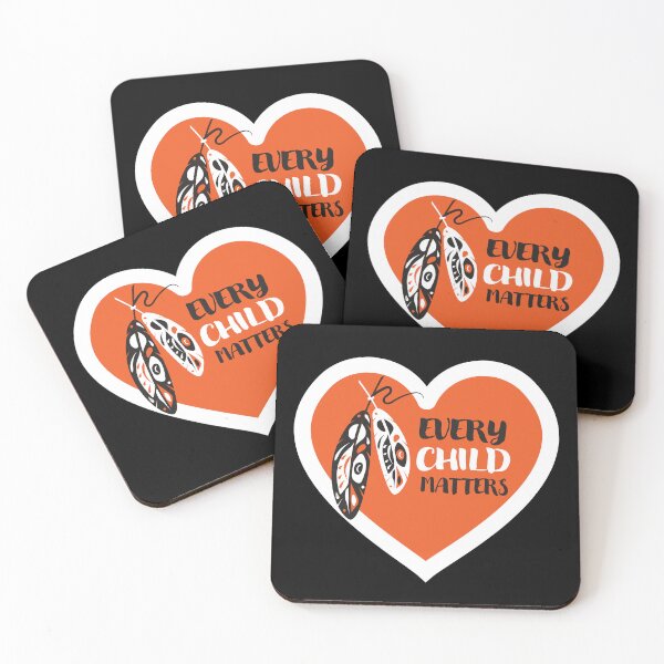 Item preview, Every Child Matters typography design orange Heart and feathers for The National Day for Truth and Reconciliation Day September 30 designed and sold by Jdawnink.