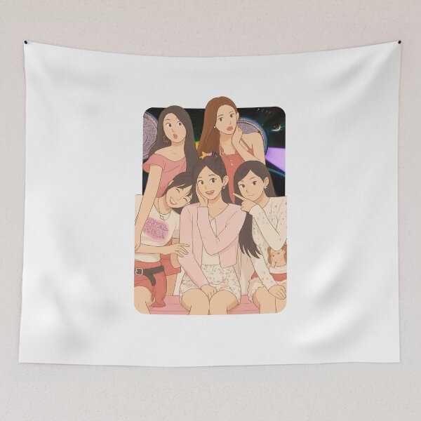 Item preview, Red Velvet Cartoon Illustration Group Members Kpop Collage Design designed and sold by HELL0WBELLO.