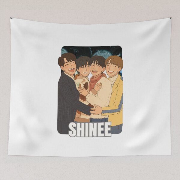 Item preview, SHINee Name Cartoon Illustration Group Members Kpop Collage Design designed and sold by HELL0WBELLO.