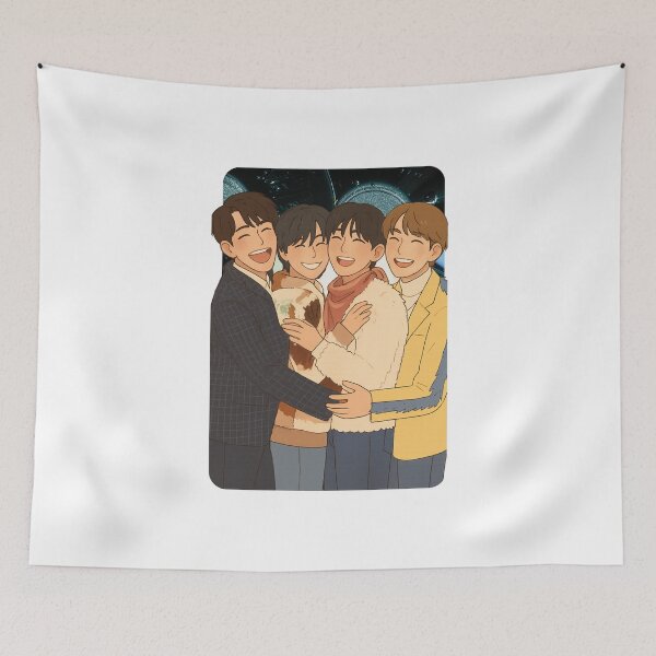 Item preview, SHINee Cartoon Illustration Group Members Kpop Collage Design designed and sold by HELL0WBELLO.