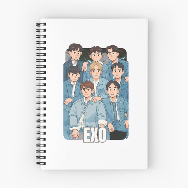 Item preview, EXO Name Cartoon Illustration Group Members Kpop Collage Design designed and sold by HELL0WBELLO.