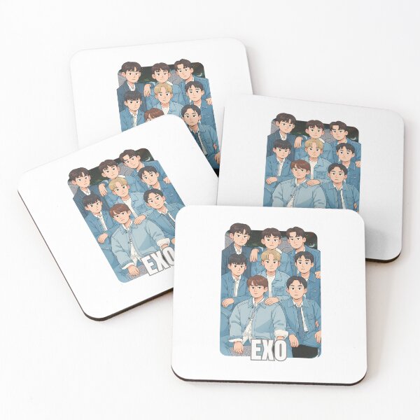 Item preview, EXO Name Cartoon Illustration Group Members Kpop Collage Design designed and sold by HELL0WBELLO.