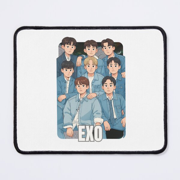 Item preview, EXO Name Cartoon Illustration Group Members Kpop Collage Design designed and sold by HELL0WBELLO.
