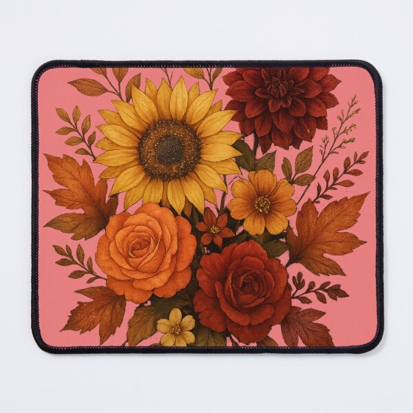 Item preview, Autumn Bouquet – Sunflower, Roses & Fall Leaves designed and sold by Rikaura.