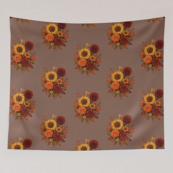 Item preview, Autumn Bouquet – Sunflower, Roses & Fall Leaves designed and sold by Rikaura.