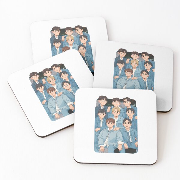 Item preview, EXO Cartoon Illustration Group Members Kpop Collage Design designed and sold by HELL0WBELLO.