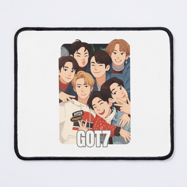 Item preview, GOT7 Name Cartoon Illustration Group Members Kpop Collage Design designed and sold by HELL0WBELLO.