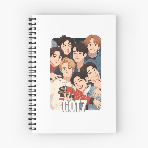 Item preview, GOT7 Name Cartoon Illustration Group Members Kpop Collage Design designed and sold by HELL0WBELLO.