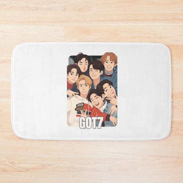 Item preview, GOT7 Name Cartoon Illustration Group Members Kpop Collage Design designed and sold by HELL0WBELLO.