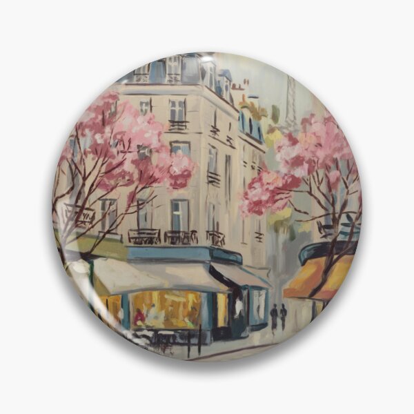 Item preview, Paris Café Scene | Cobblestone Street with French Landmark View designed and sold by CARRAANN.