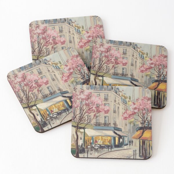 Item preview, Paris Café Scene | Cobblestone Street with French Landmark View designed and sold by CARRAANN.