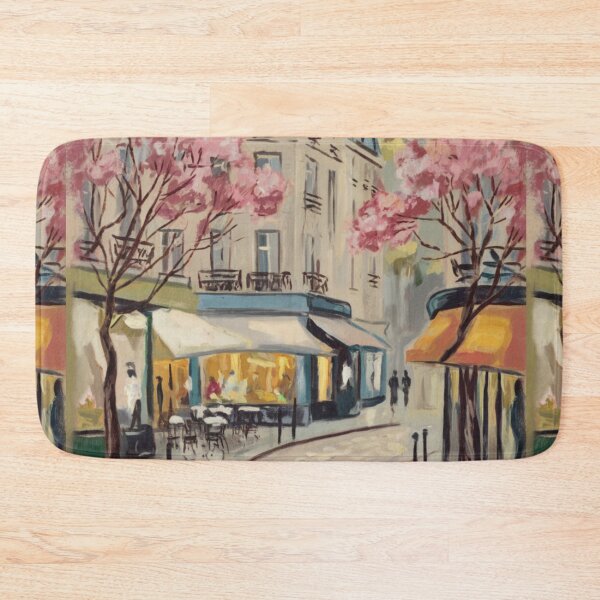 Item preview, Paris Café Scene | Cobblestone Street with French Landmark View designed and sold by CARRAANN.