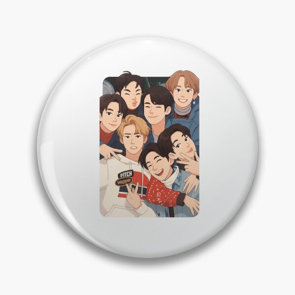 Item preview, GOT7 Cartoon Illustration Group Members Kpop Collage Design designed and sold by HELL0WBELLO.