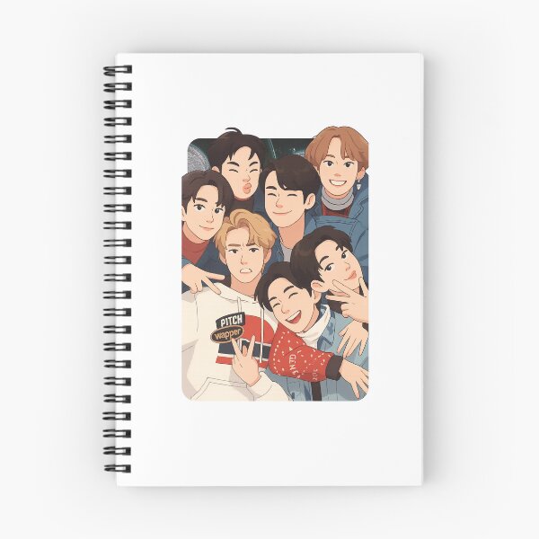 Item preview, GOT7 Cartoon Illustration Group Members Kpop Collage Design designed and sold by HELL0WBELLO.