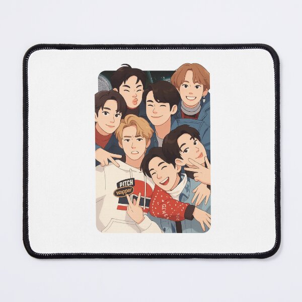 Item preview, GOT7 Cartoon Illustration Group Members Kpop Collage Design designed and sold by HELL0WBELLO.