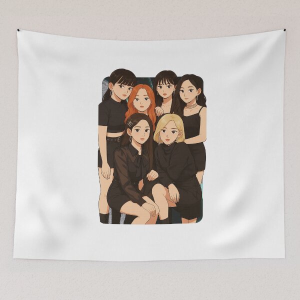 Item preview, I-dle Cartoon Illustration Group Members Kpop Collage Design designed and sold by HELL0WBELLO.