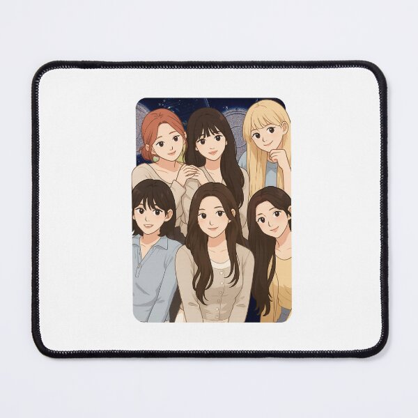 Item preview, Ive Name Cartoon Illustration Group Members Kpop Collage Design designed and sold by HELL0WBELLO.
