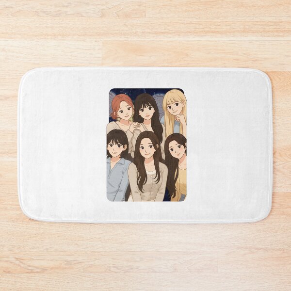 Item preview, Ive Name Cartoon Illustration Group Members Kpop Collage Design designed and sold by HELL0WBELLO.