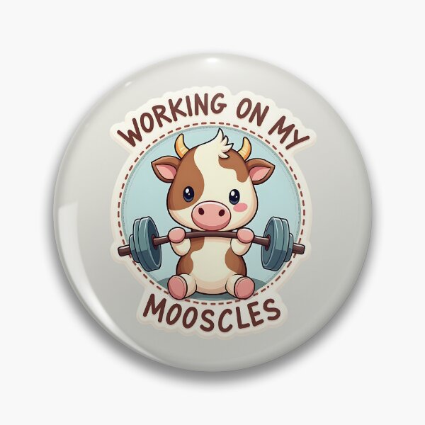 Item preview, Working On My Mooscles Funny Cow Gym Fitness Pun Design designed and sold by ArtDesignTp.