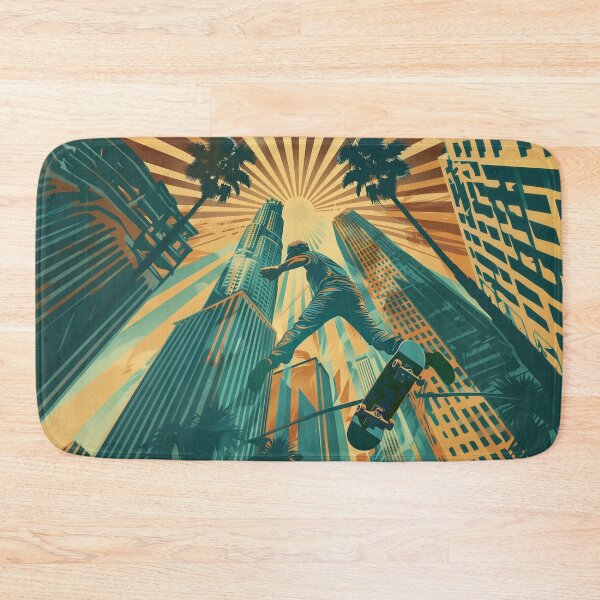 Item preview, Sunburst Kickflip Over Downtown designed and sold by ArgentoArt.