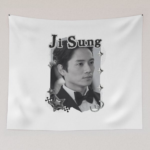 Item preview, Ji Sung Korean Actor Kdrama Black and White Collage Digital Art Portrait designed and sold by AJUNICE STUDIO.