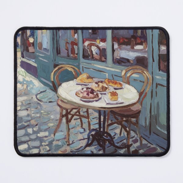 Item preview, Paris Café Table | Impressionist French Pastry Scene designed and sold by CARRAANN.