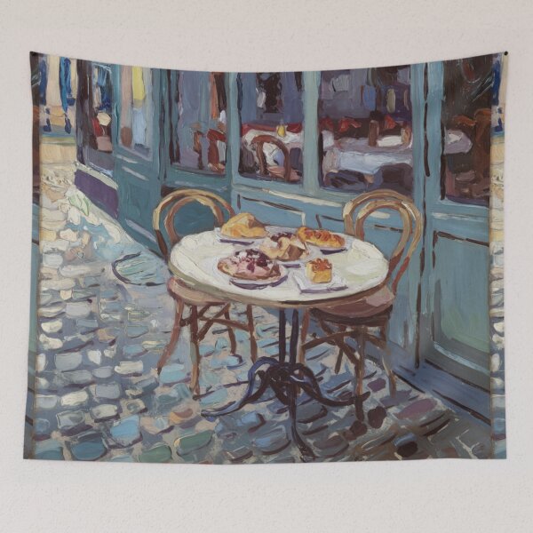 Item preview, Paris Café Table | Impressionist French Pastry Scene designed and sold by CARRAANN.