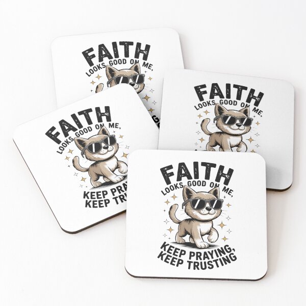 Item preview, Faith Looks Good on Me, Cat Lovers Retro Christian Design designed and sold by Raise2Shine.