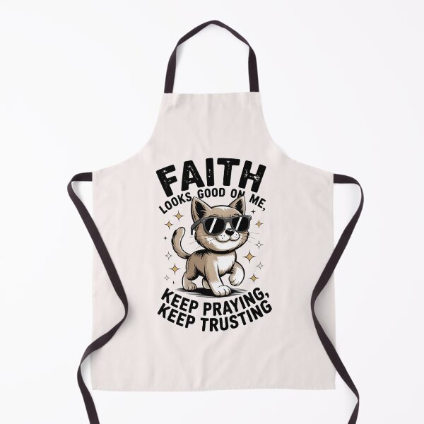 Item preview, Faith Looks Good on Me, Cat Lovers Retro Christian Design designed and sold by Raise2Shine.