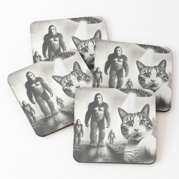 Item preview, Sasquatch Bigfoot Alien Funny Surprised Scared Cat Selfie  designed and sold by CallahanRe.