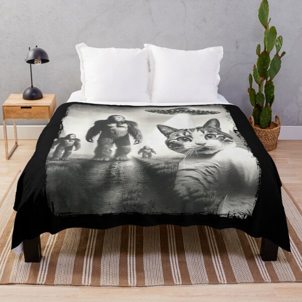 Item preview, Sasquatch Bigfoot Alien Funny Surprised Scared Cat Selfie designed and sold by CallahanRe.