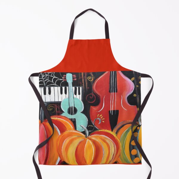 Item preview, The Sound of Halloween- Pumpkins with Guitar Piano and Saxophone in a Bold and Festive Music Scene designed and sold by OlfactoART Studio.