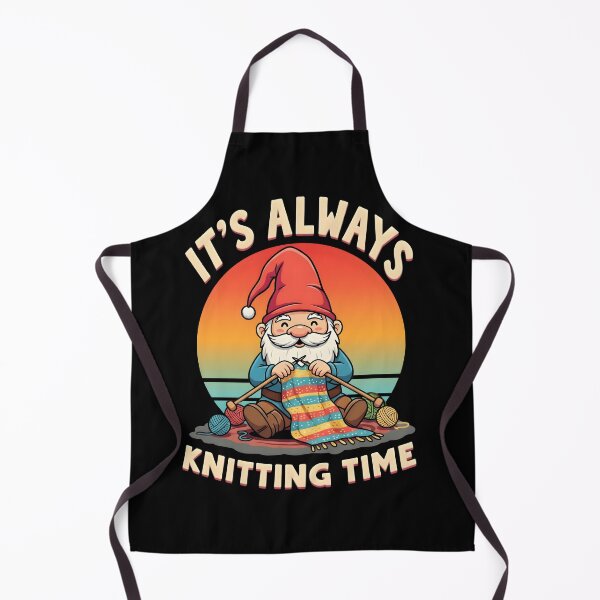 Item preview, Funny Knitting Gnome It's Always Knitting Time Design designed and sold by MimsTees.