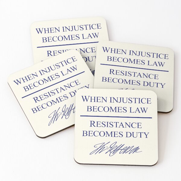Item preview, When injustice becomes law - Resistance becomes Duty - Thomas Jefferson (navy) designed and sold by Thelittlelord.