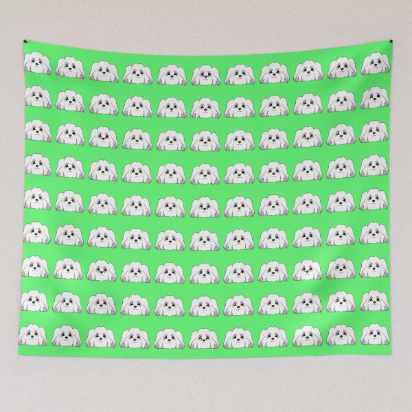 Item preview, Coton de Tulear Pattern Green Background designed and sold by OliRoseArt.