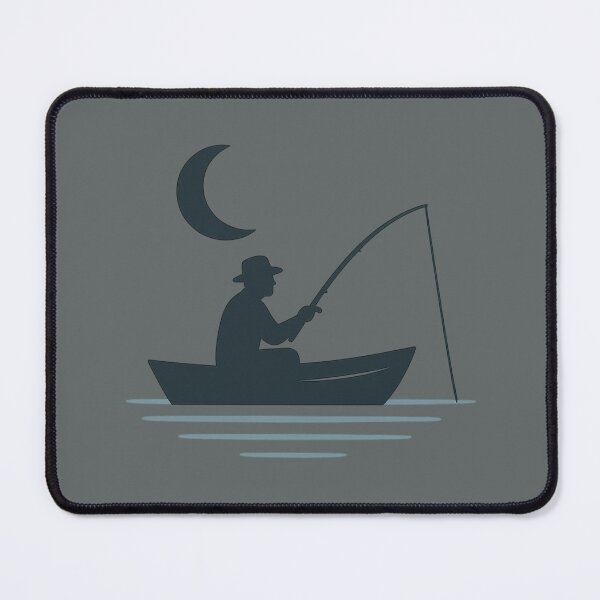 Item preview, Moonlight Fishing Silhouette designed and sold by NoRestDesigns.