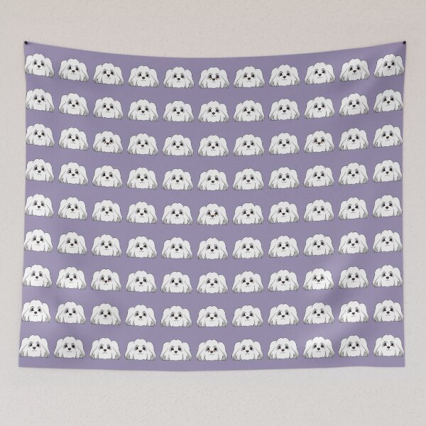 Item preview, Coton de Tulear Pattern Grey Background designed and sold by OliRoseArt.