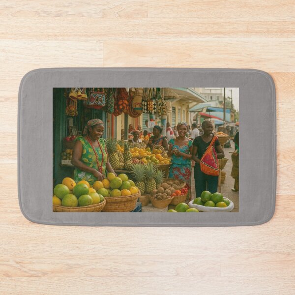 Item preview, African Market Scene,  Colorful Fruit Stall & Tribal Culture Art designed and sold by Right-UR.