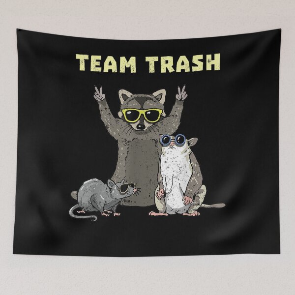 Item preview, Team Trash Opossum Raccoon Rat, Garbage Gang Opossum Raccoon designed and sold by CallahanRe.