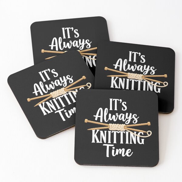 Item preview, It's Always Knitting Time Text-based Yarn Fan Design designed and sold by MimsTees.