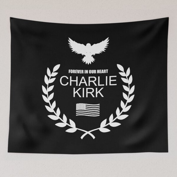 Item preview, Charlie Kirk “Forever In Our Heart" Memorial Patriotic Eagle Wreath designed and sold by JeyVel.