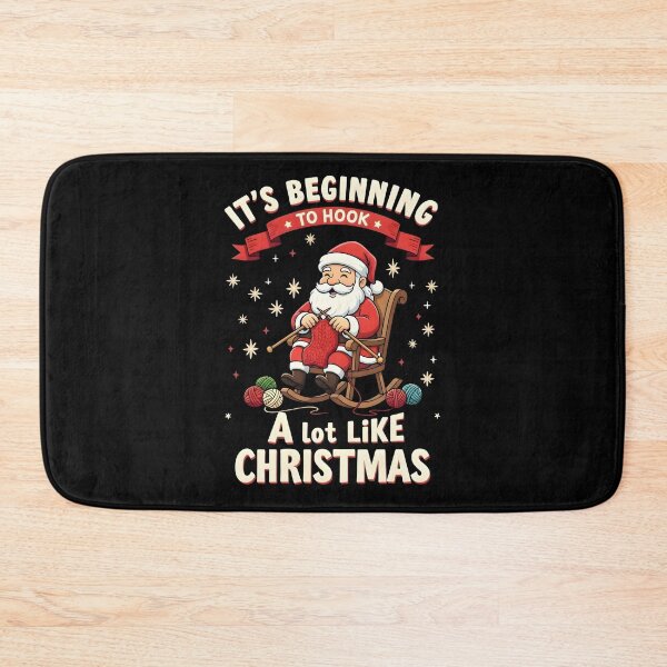 Item preview, It's Beginning to Hook a Lot Like Christmas Funny Santa Knitting Design designed and sold by MimsTees.