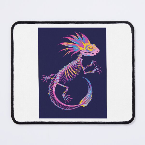 Item preview, Neon Axolotl Skeleton – Vibrant Colorful Lizard Art designed and sold by RetroPop23.