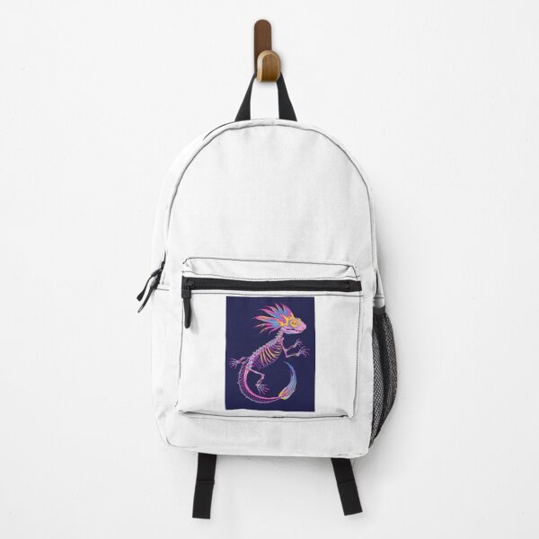 Item preview, Neon Axolotl Skeleton – Vibrant Colorful Lizard Art designed and sold by RetroPop23.