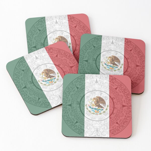 Item preview, Mexican Flag with Aztec Calendar Design designed and sold by ChidoVibes.