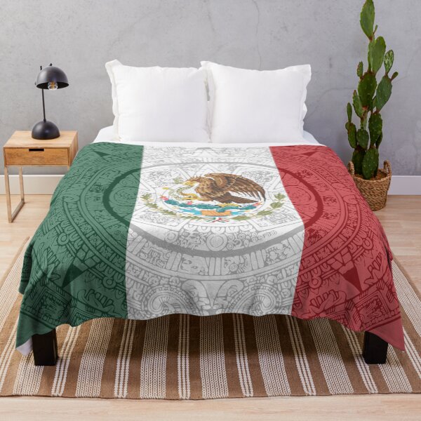 Item preview, Mexican Flag with Aztec Calendar Design designed and sold by ChidoVibes.
